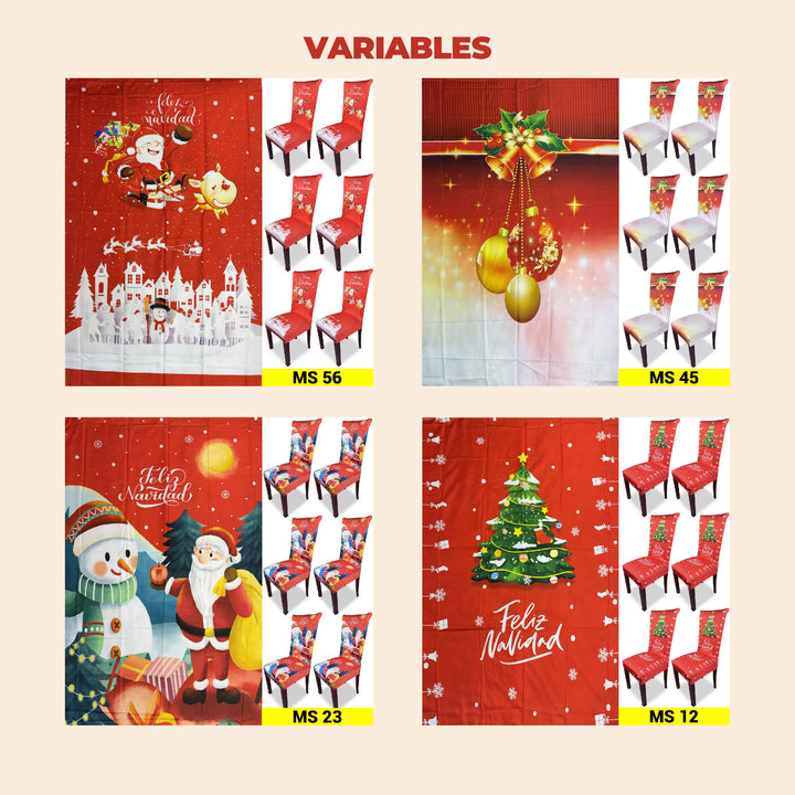 Mantel y 6 sillas navideñas + ENVÍO GRATIS!🎅