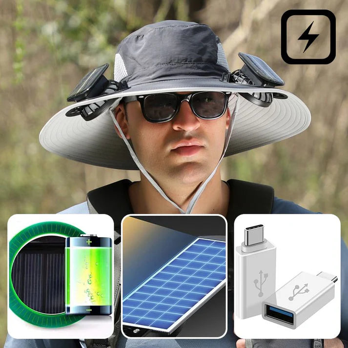 Sombrero + Doble ventilación solar + ENVÍO GRATIS!🔥